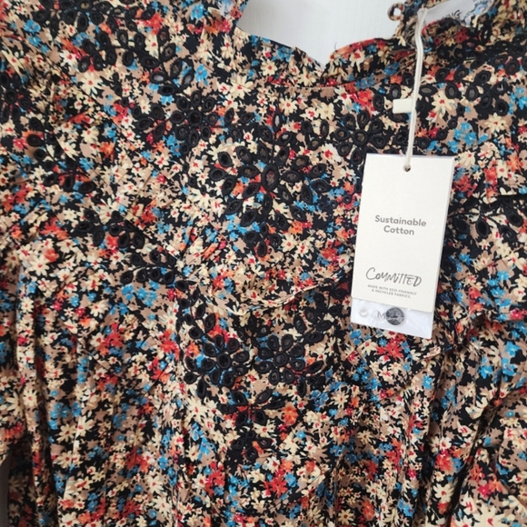 Nwt Mango floral print embroidered dress - Picture 7 of 10